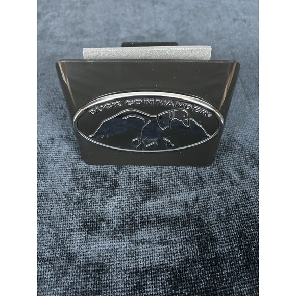 DUCK COMMANDER Chrome BLACK USA MADE 2x2 Trailer HITCH COVER Oval Plastic Willie - Picture 3 of 7